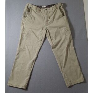 Territory Ahead Cargo Pants Men's 37x30 Khaki Adjustable Waist Hiking Stretch